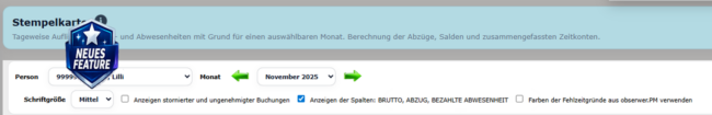 Anpassbare Schriftgrößen in webTime