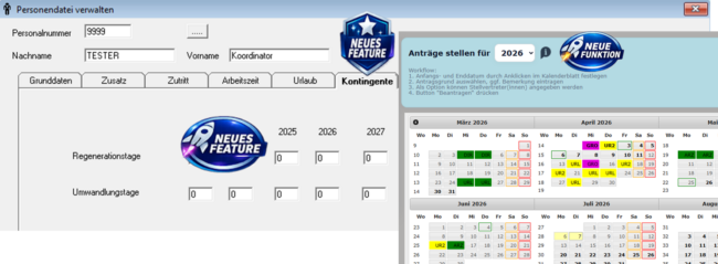 Anträge stellen für in webTime